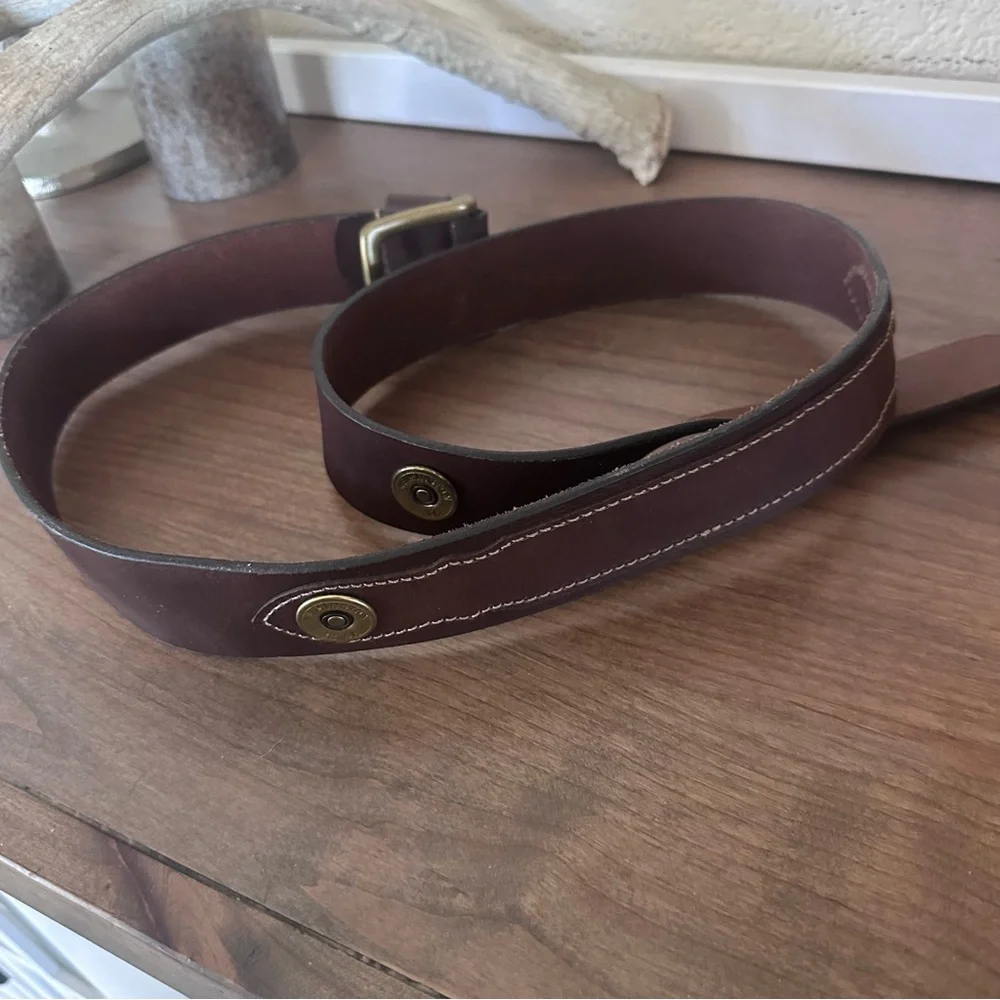 Remington Mens 12 G Brown Leather Belt 47”